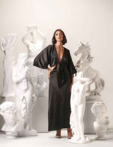 CUT-OUT SATIN MAXI DRESS