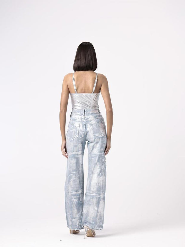 PINCED METALLIC PANTS