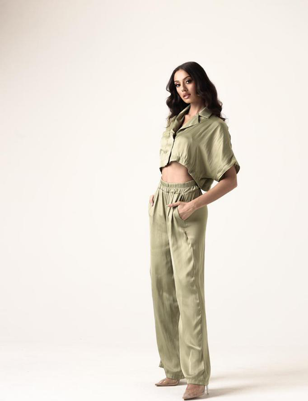 SET SHIRT & PANTS SATIN