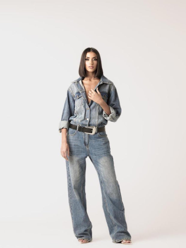 AUBREE DENIM JUMPSUIT