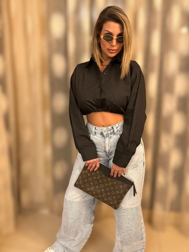 BACK-TIE CUTOUT SHIRT