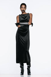 VELVET MIDI DRESS