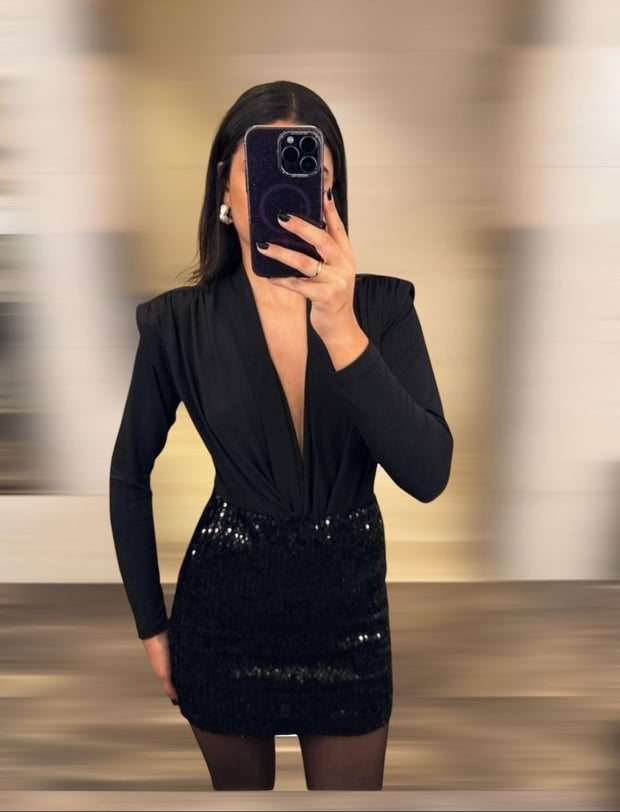 VELVET SEQUIN SKIRT