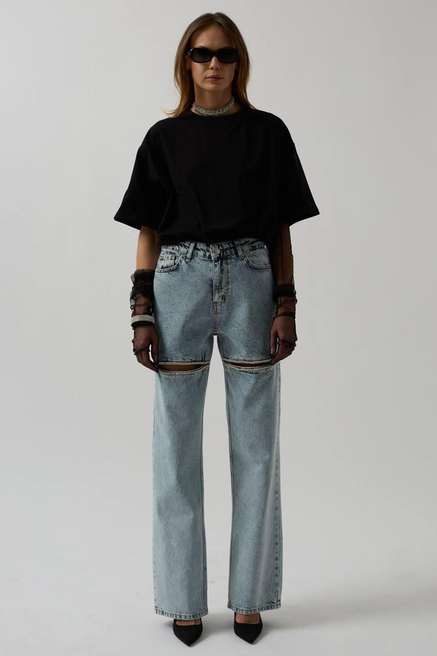 CUTLINE DRIP JEANS