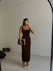 STRETCH SQUARE NECK DRESS