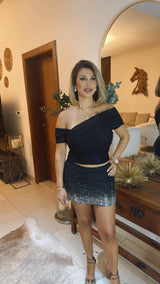 STONE DETAIL MINI SKIRT