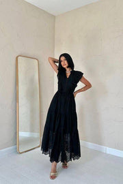 MIDNIGHT RUFFLE DRESS