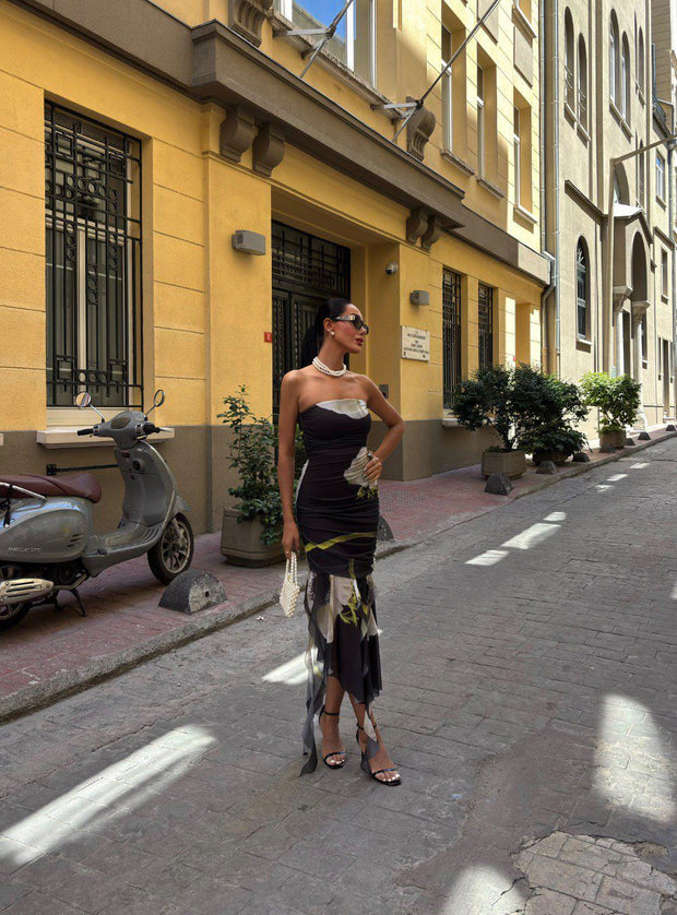 NOIR PETALE DRESS