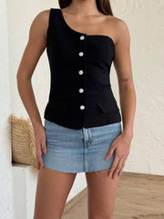 ONE-SHOULDER TOP