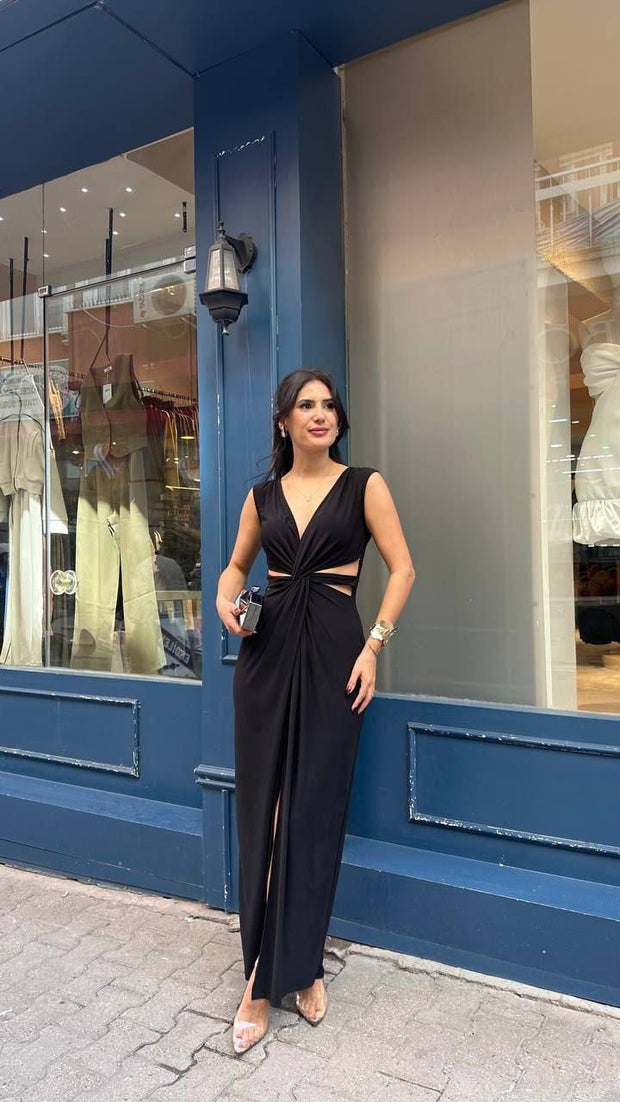 V-NECK MAXI DRESS