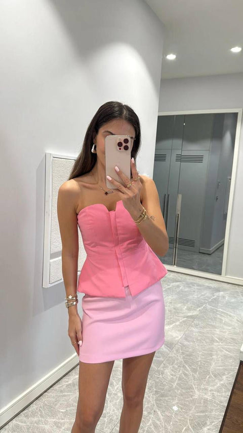 BANDEAU TOP WITH ZIPPER