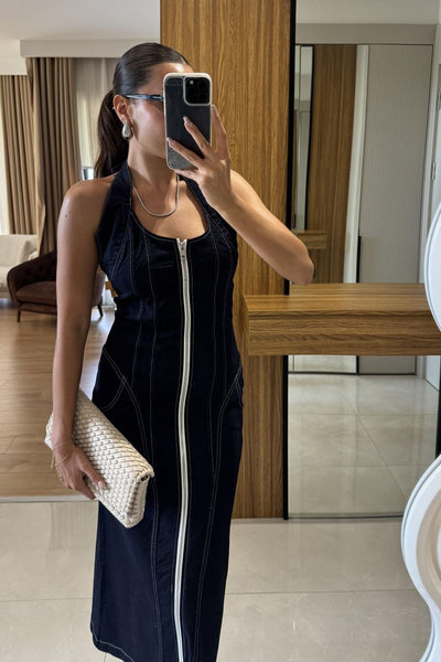 CONTOUR DENIM DRESS