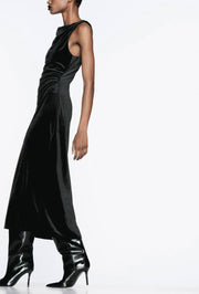 VELVET MIDI DRESS