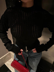 MESH KNIT SWEATER