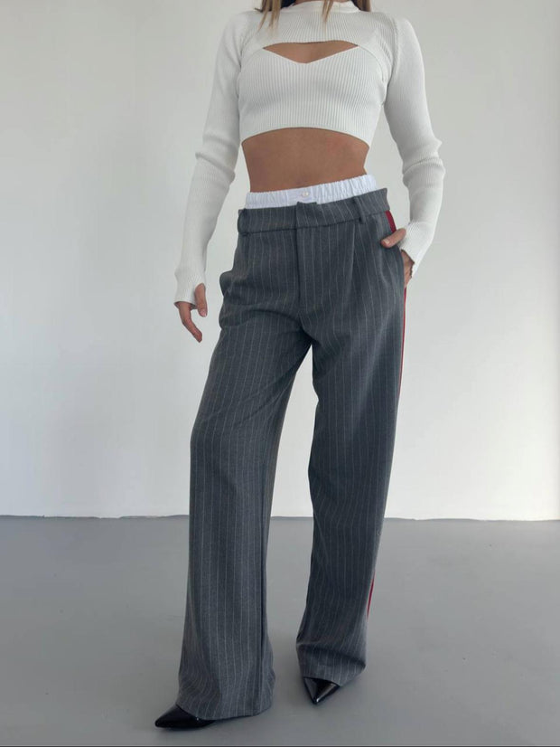PINSTRIPE BOXER TROUSERS