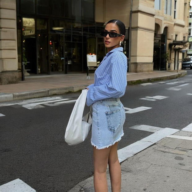 FRAYED EDGE MINI SKIRT
