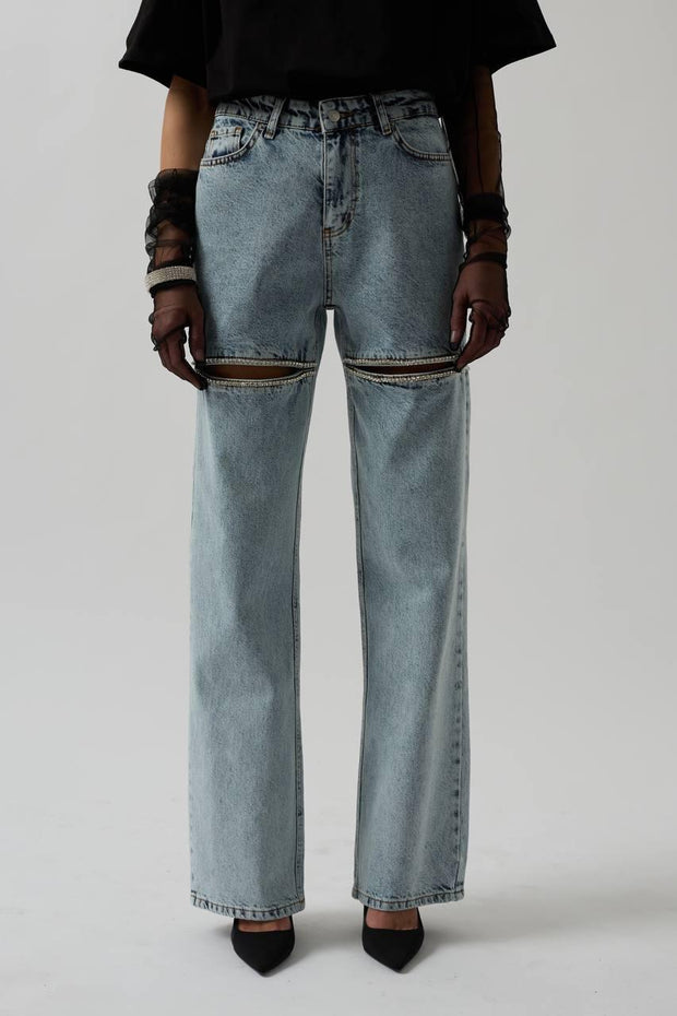 CUTLINE DRIP JEANS