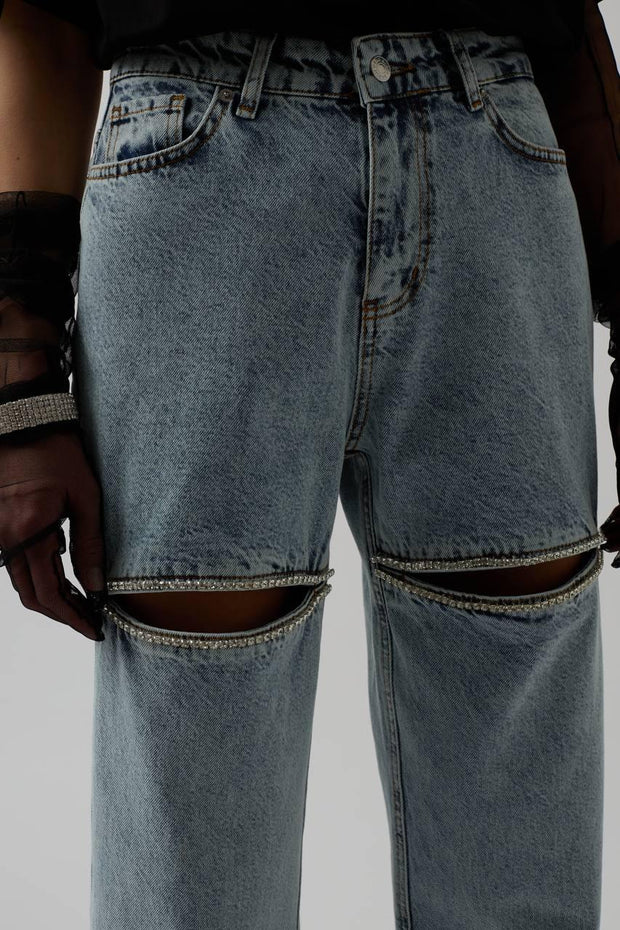 CUTLINE DRIP JEANS