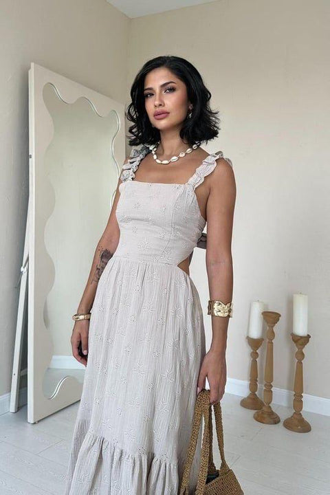 EMBROIDERED LONG DRESS