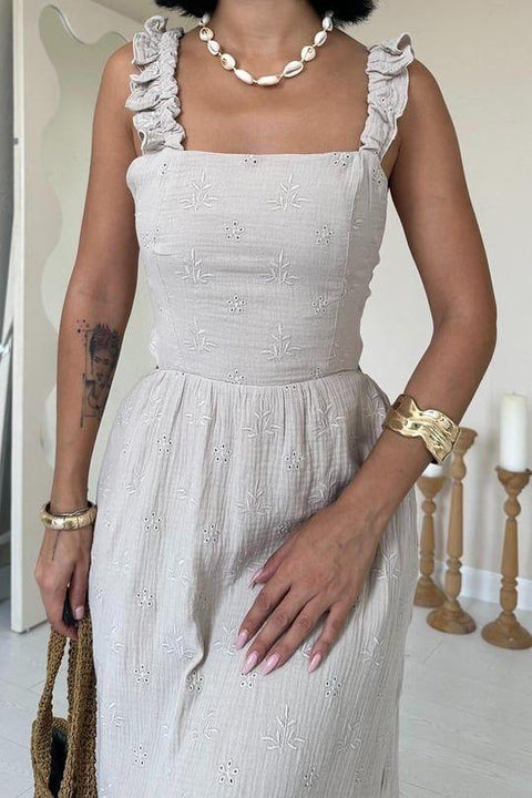 EMBROIDERED LONG DRESS