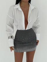 STONE DETAIL MINI SKIRT
