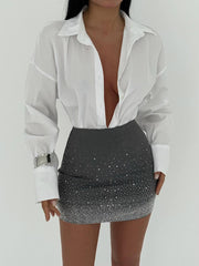 STONE DETAIL MINI SKIRT