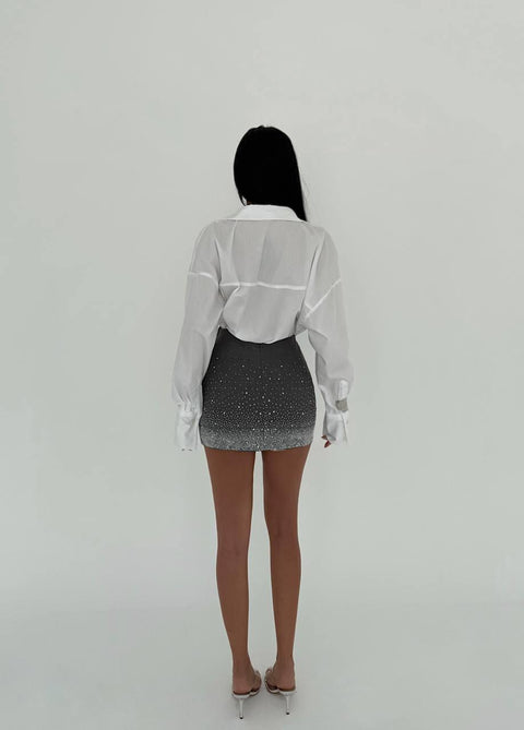 STONE DETAIL MINI SKIRT
