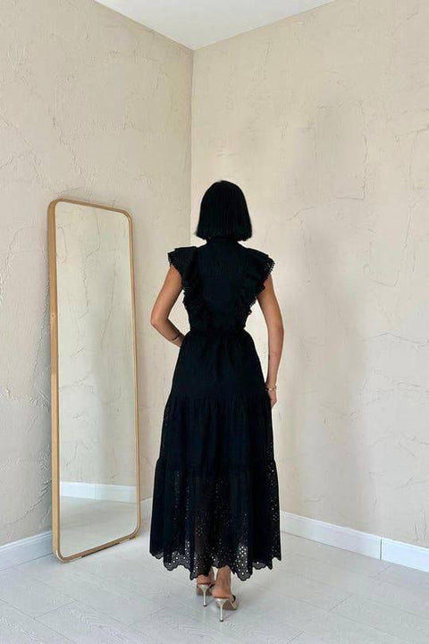 MIDNIGHT RUFFLE DRESS