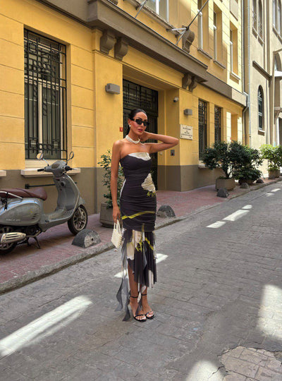 NOIR PETALE DRESS