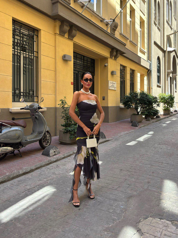 NOIR PETALE DRESS
