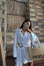 WRAP LINEN DRESS
